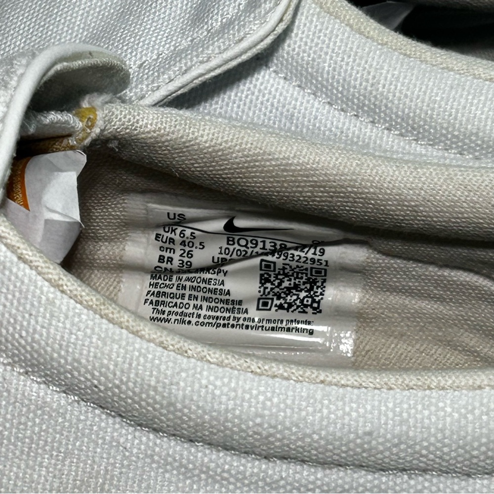 Nike Court Royale Sneaker Women's 9 White AC SLP BQ9138-100 Used - Picture 5 of 7